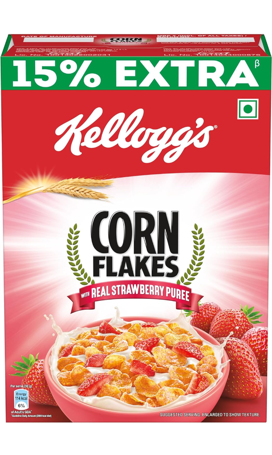 Kellogg's Corn Flakes with Real Strawberry Puree (345g)