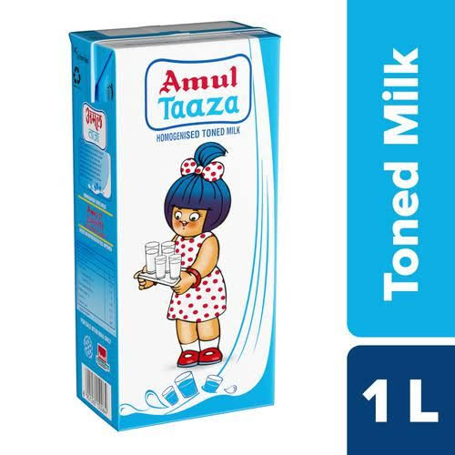 Amul Taaza Toned Milk (1L)